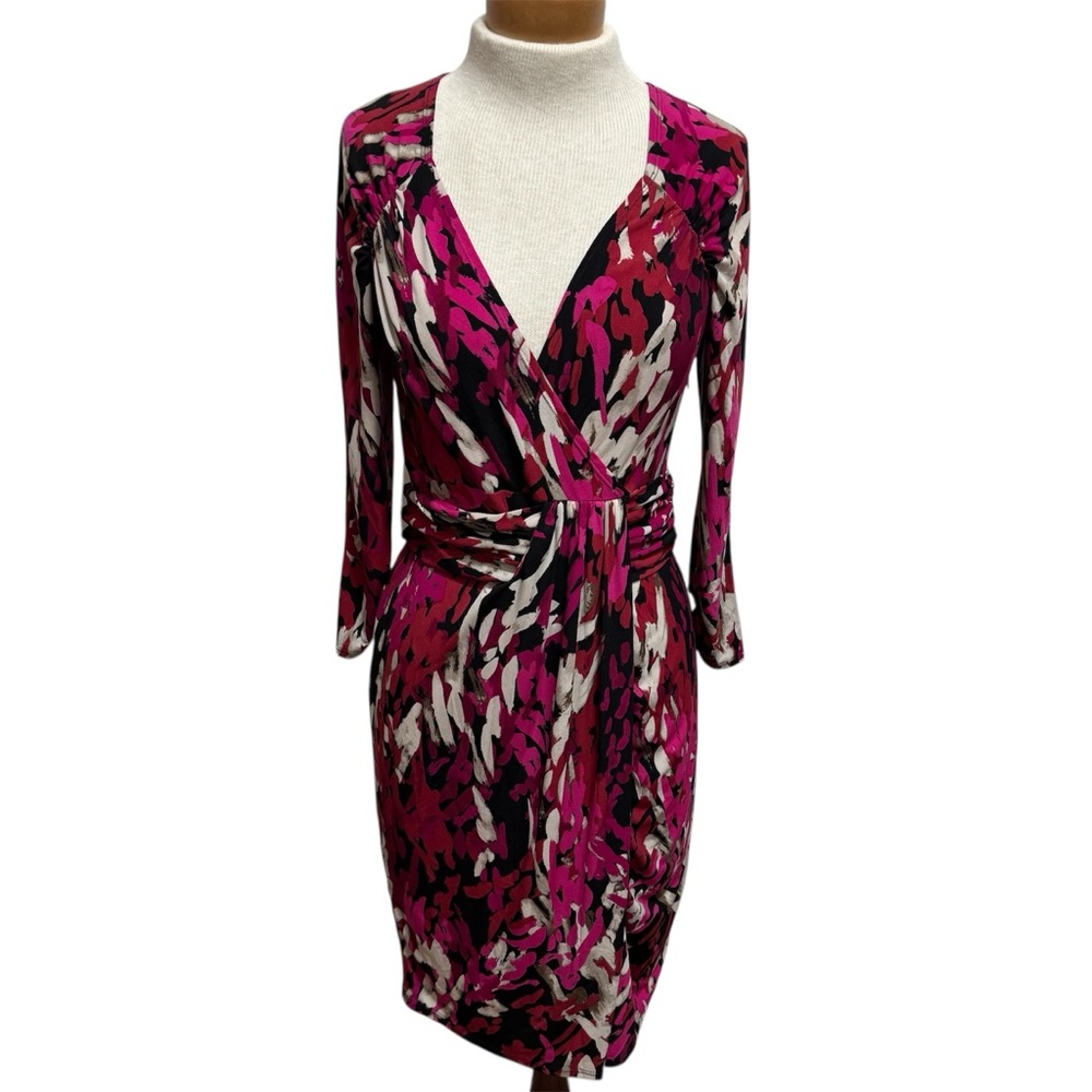 Laundry By Shelli Segal Wrap Style Dress Women Size 6 V-Neck Career Date Night